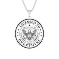 Licensed To Overthink Necklace | Faux Official Seal Pendant - Jewelry, Necklaces - EpiAl's Shop