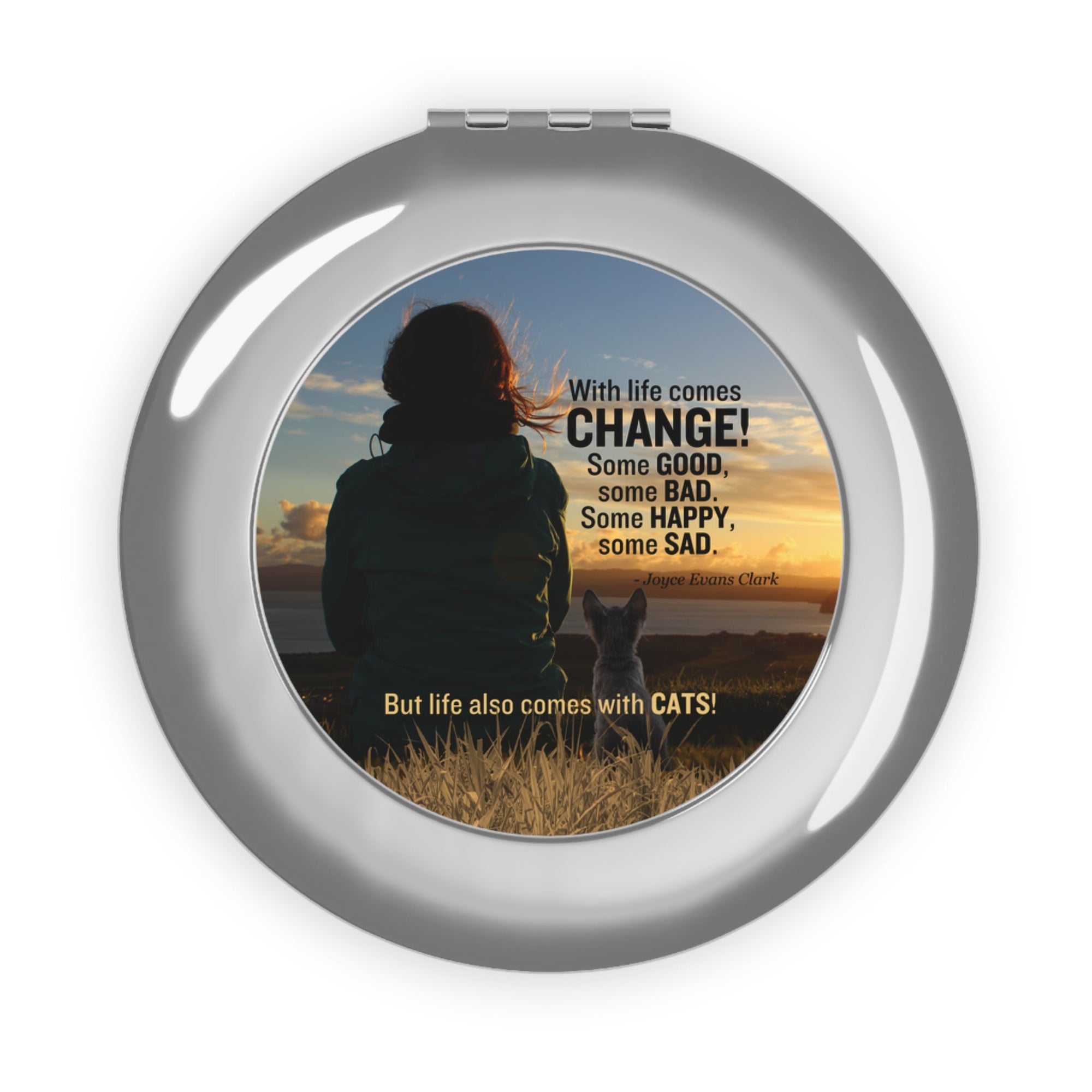 Life Comes with Cats Compact Travel Mirror - Accessories, Beauty, Travel Mirror - EpiAl's Shop