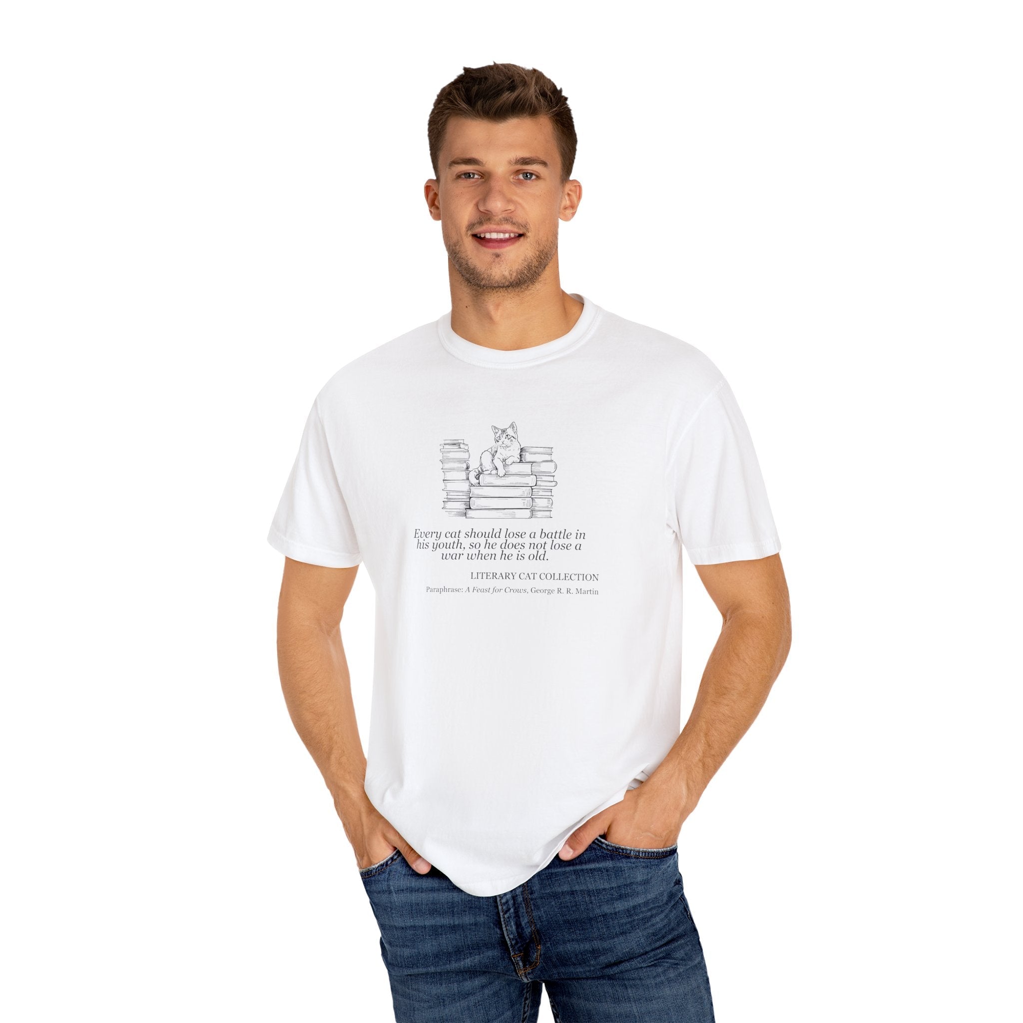 Literary Cat Unisex T-Shirt - A Feast for Crows - Clothing, T-shirts - EpiAl's Shop