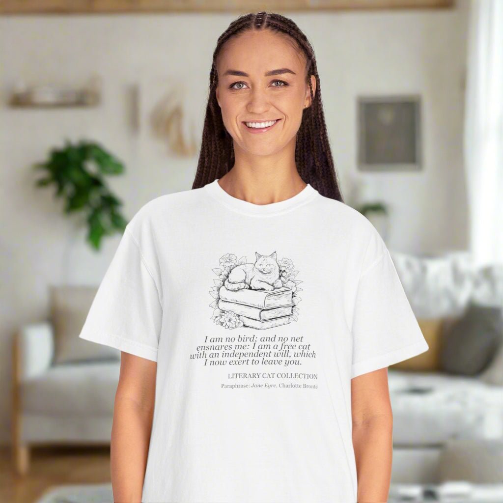 Literary Cat Unisex T-Shirt - Jane Eyre - Clothing, T-shirts - EpiAl's Shop