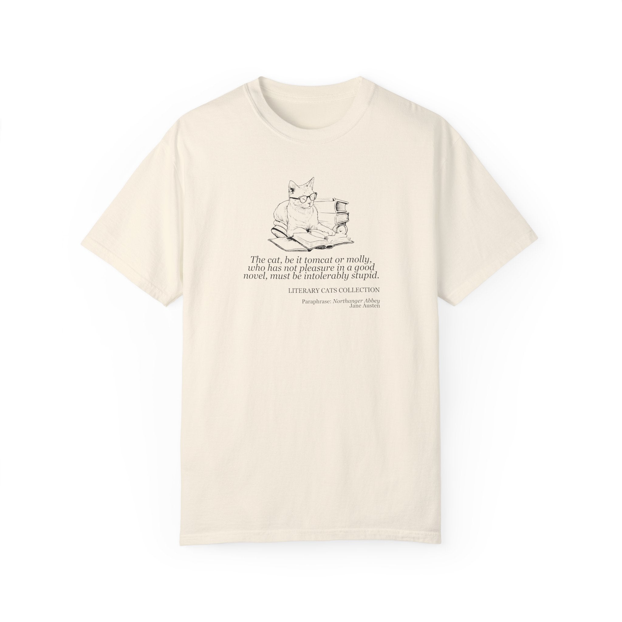 Literary Cat Unisex T-Shirt - Northanger Abbey - Clothing, T-shirts - EpiAl's Shop