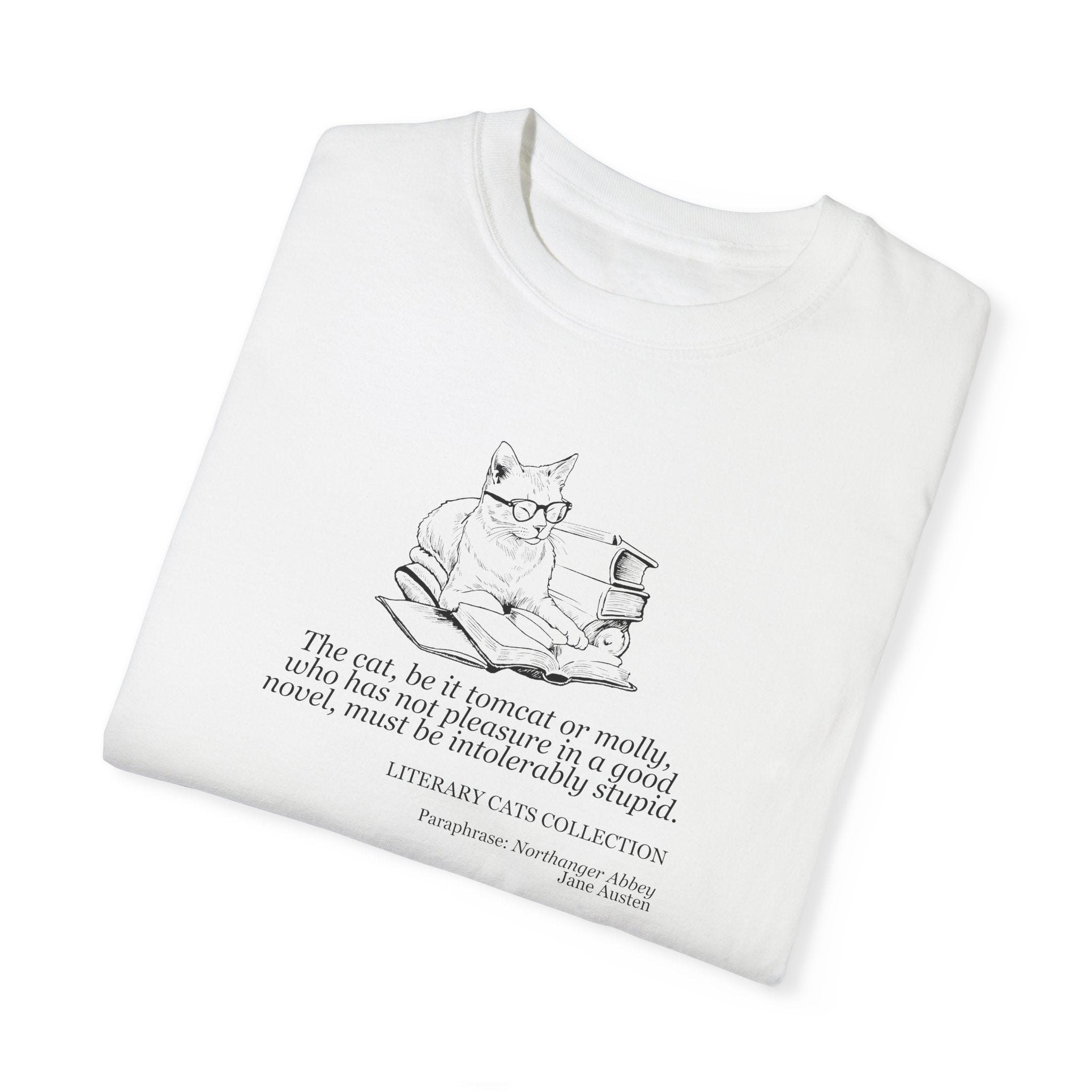 Literary Cat Unisex T-Shirt - Northanger Abbey - Clothing, T-shirts - EpiAl's Shop