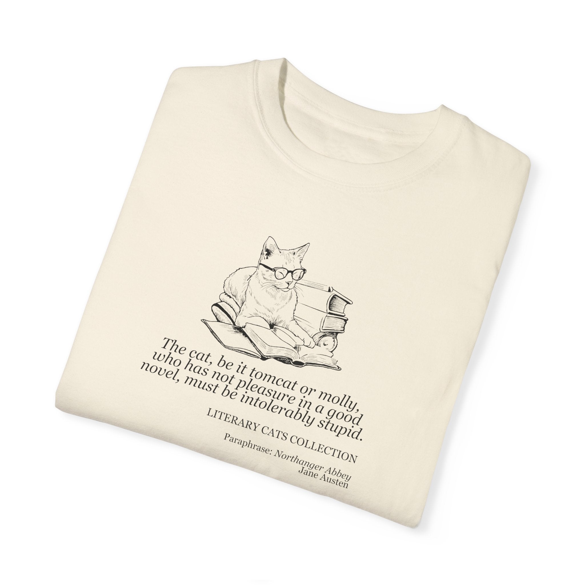 Literary Cat Unisex T-Shirt - Northanger Abbey - Clothing, T-shirts - EpiAl's Shop