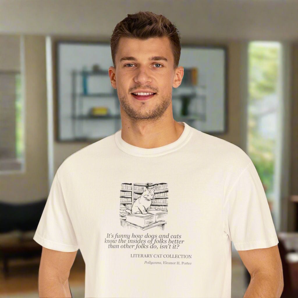 Literary Cat Unisex T-Shirt - Pollyanna - Clothing, T-shirts - EpiAl's Shop