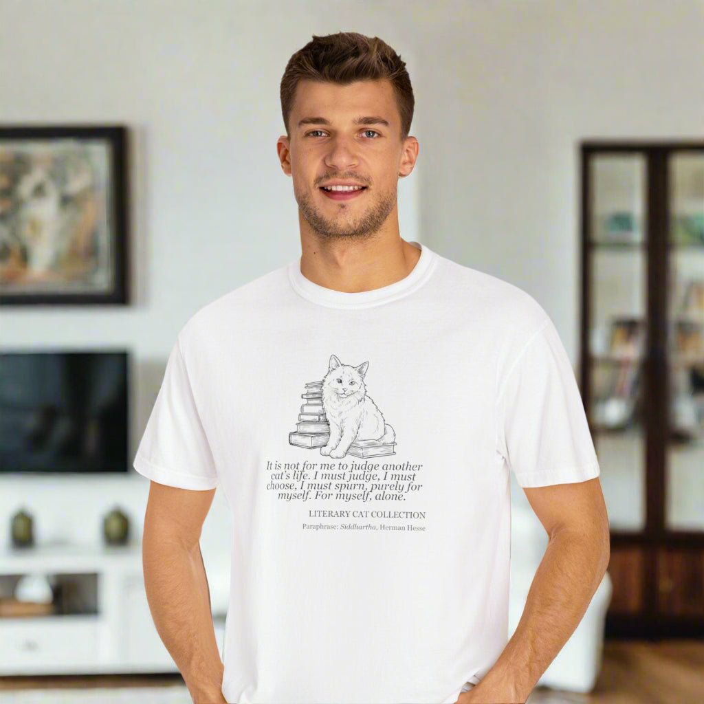 Literary Cat Unisex T-Shirt - Siddhartha - Clothing, T-shirts - EpiAl's Shop