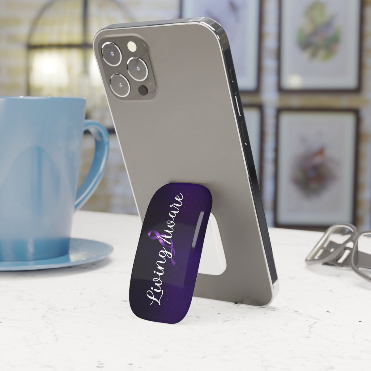 Living Aware Phone Grip & Kickstand – Epilepsy Awareness - Stands, Phone - EpiAl's Shop