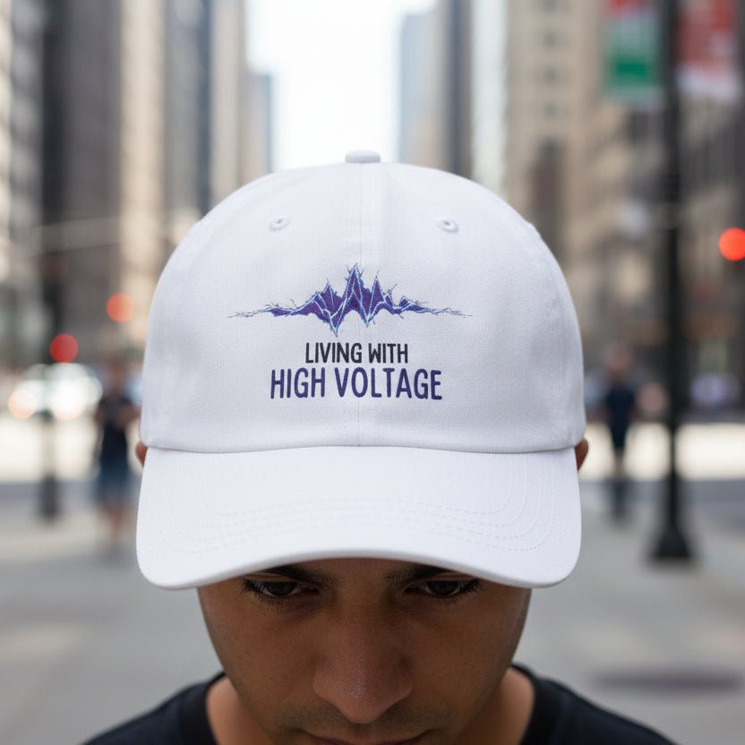 Living With High Voltage – Epilepsy Awareness Hat - Hats, Baseball & Trucker - EpiAl's Shop