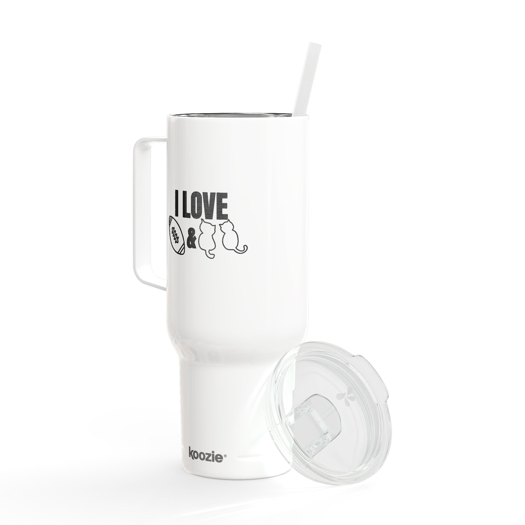 Love Football & Cats Engraved Insulated Travel Tumbler - Drinkware, Travel Mugs - EpiAl's Shop