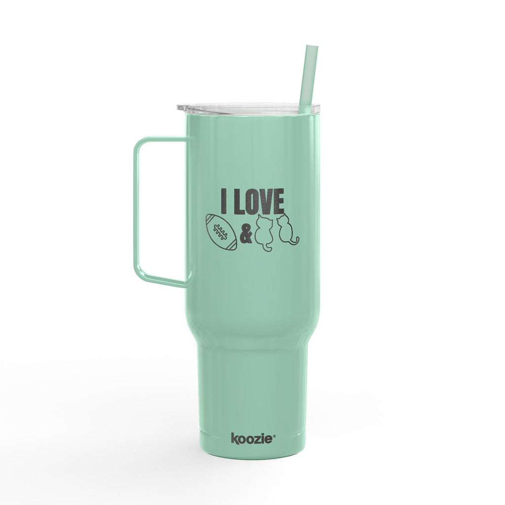 Love Football & Cats Engraved Insulated Travel Tumbler - Drinkware, Travel Mugs - EpiAl's Shop
