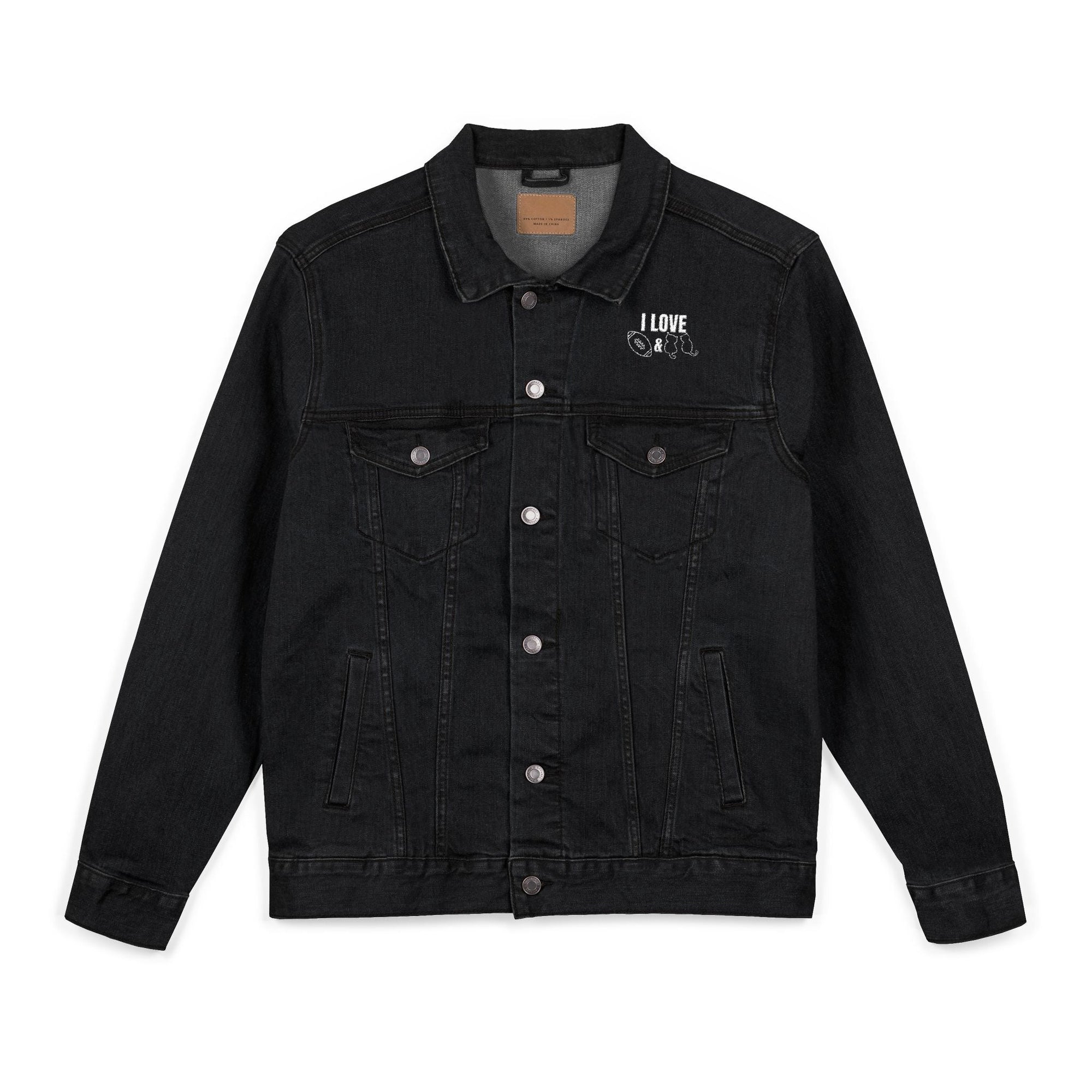Love Football & Cats Unisex Denim Jacket - Clothing, Coats & Jackets - EpiAl's Shop