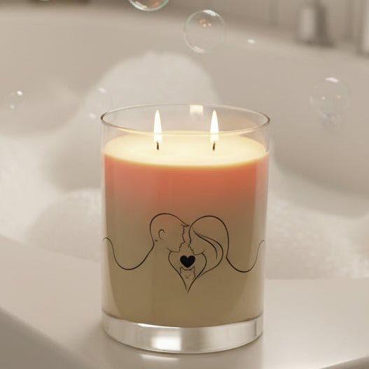 Love Lives Here – Valentine Candle (Couple, Cat & Heart) - Decor, Candles, Scented - EpiAl's Shop