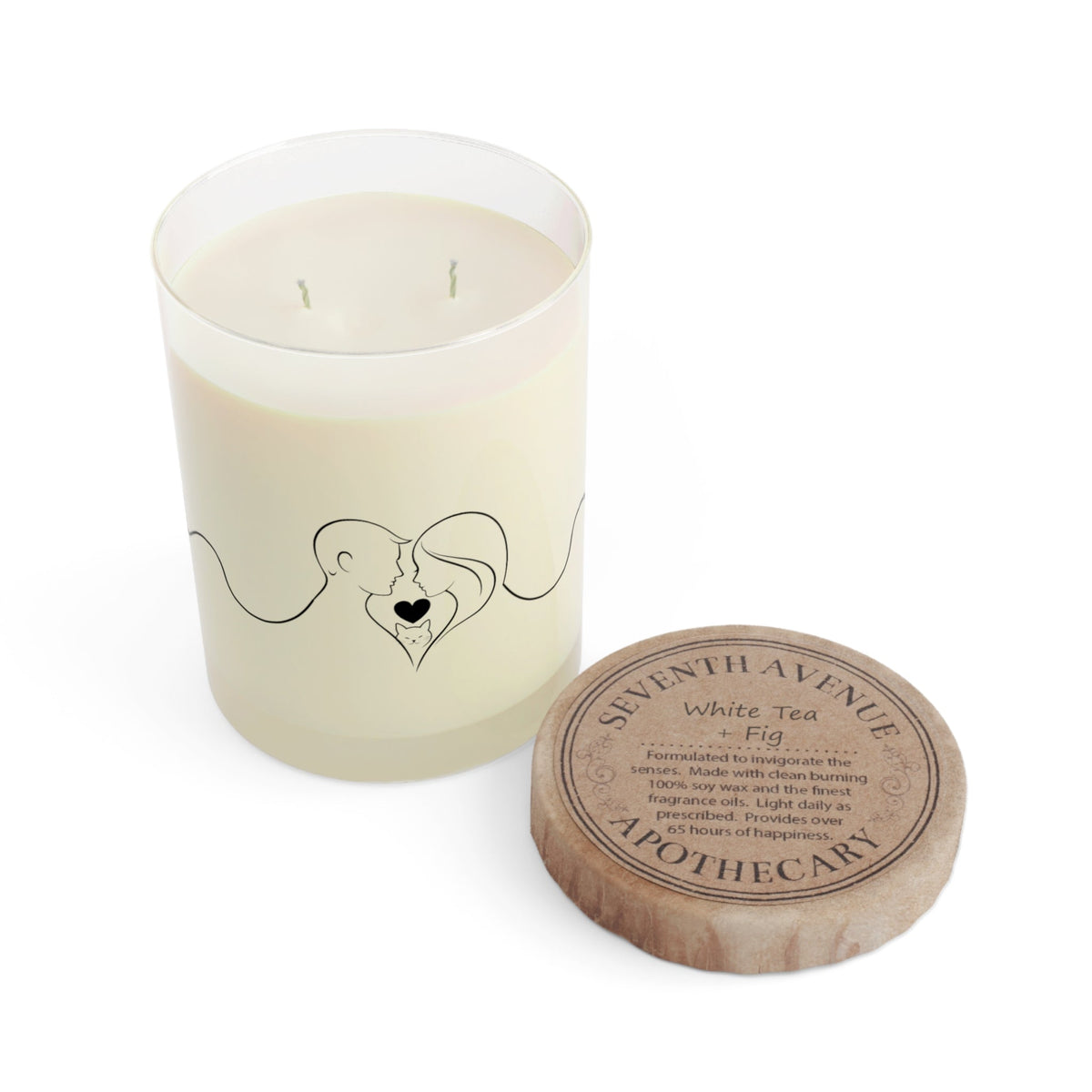 Love Lives Here – Valentine Candle (Couple, Cat & Heart) - Decor, Candles, Scented - EpiAl's Shop