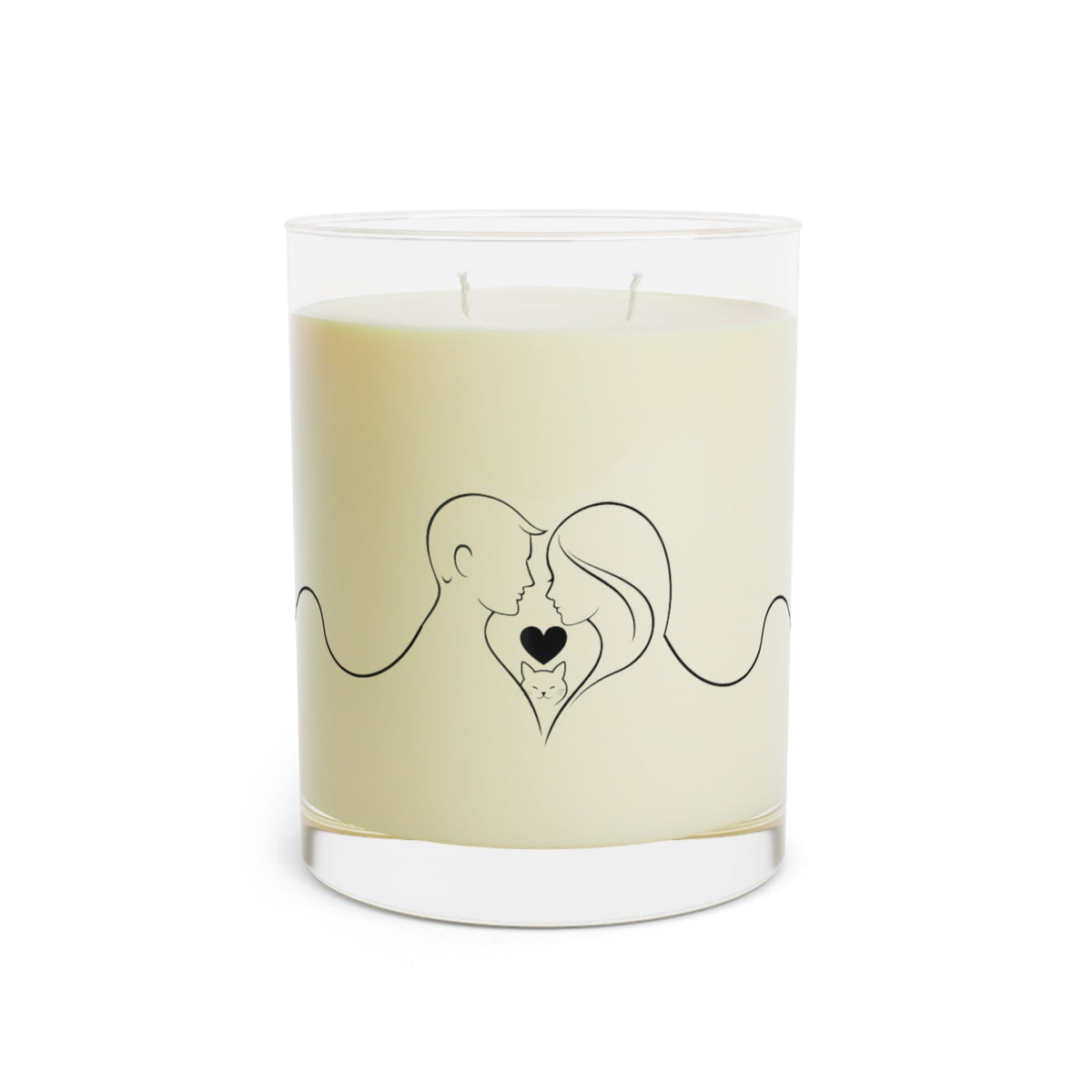 Love Lives Here – Valentine Candle (Couple, Cat & Heart) - Decor, Candles, Scented - EpiAl's Shop