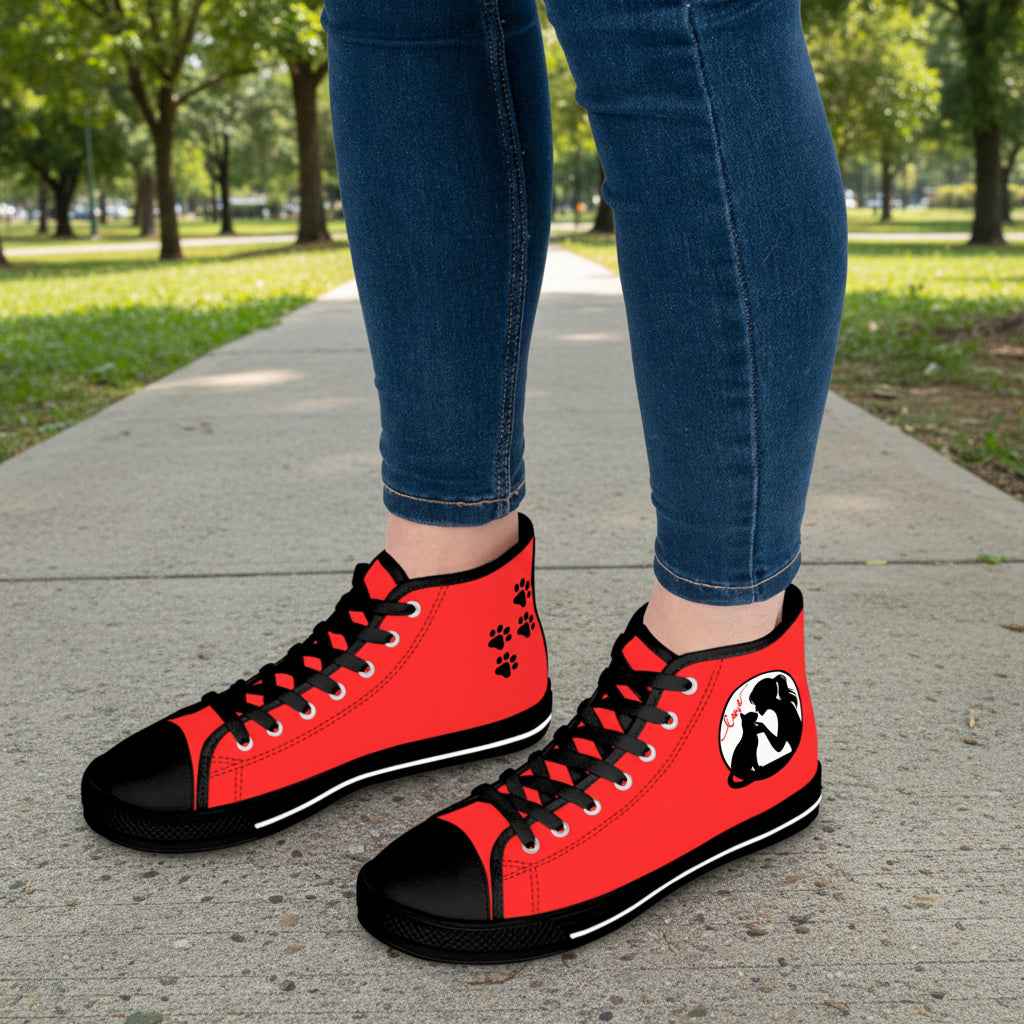 Love & Pawprints High-Top Sneakers – Cat Lover Statement Shoes - Shoes, Sneakers - EpiAl's Shop