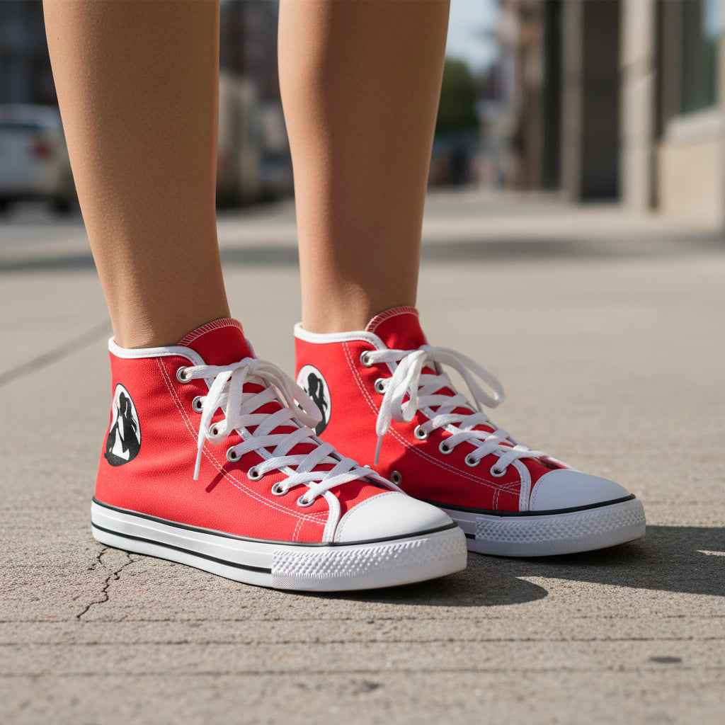 Love & Pawprints High-Top Sneakers – Cat Lover Statement Shoes - Shoes, Sneakers - EpiAl's Shop