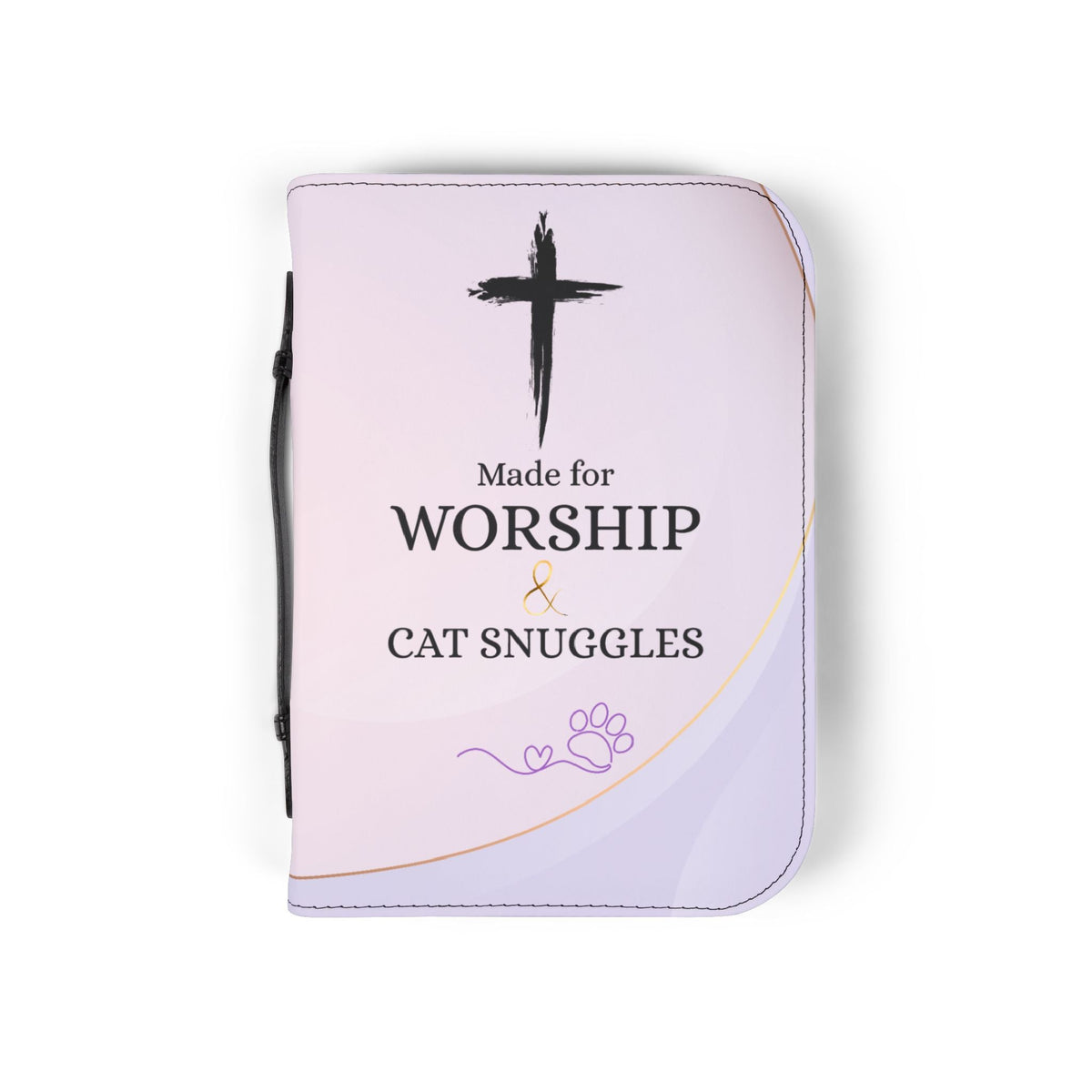 Made for Worship & Cat Snuggles Bible Cover | Christian Cat Lover Zippered Bible Case - Book Accessories, Covers - EpiAl's Shop