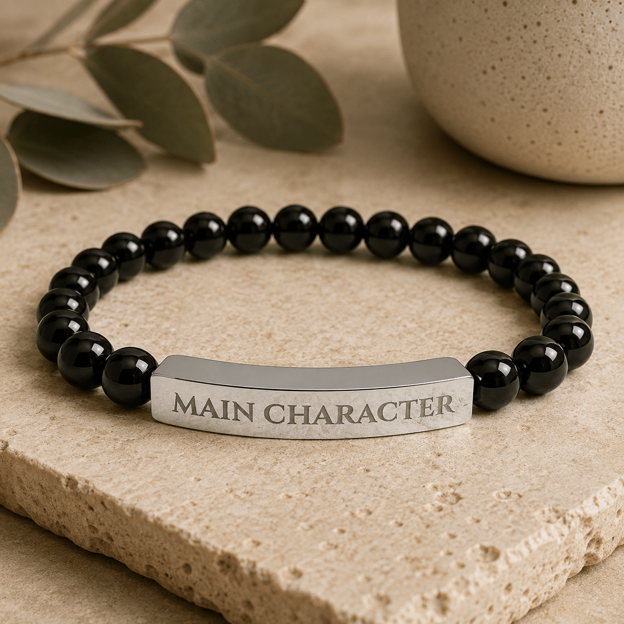 Main Character Natural Stone Engraved Bar Bracelet - Jewelry, Bracelets - EpiAl's Shop