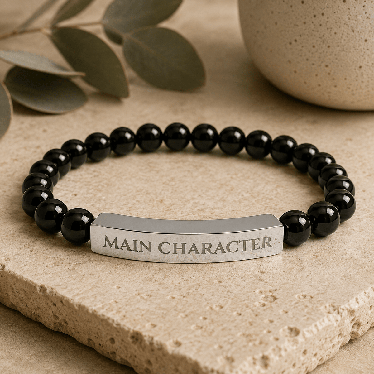 Main Character Natural Stone Engraved Bar Bracelet - Jewelry, Bracelets - EpiAl's Shop