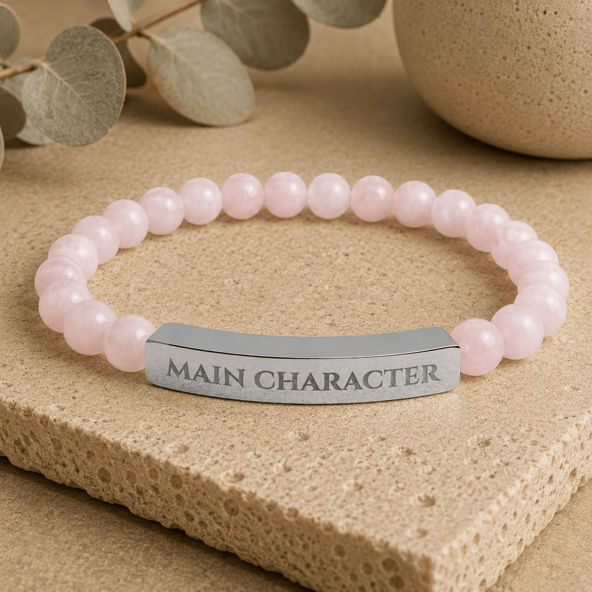 Main Character Natural Stone Engraved Bar Bracelet - Jewelry, Bracelets - EpiAl's Shop