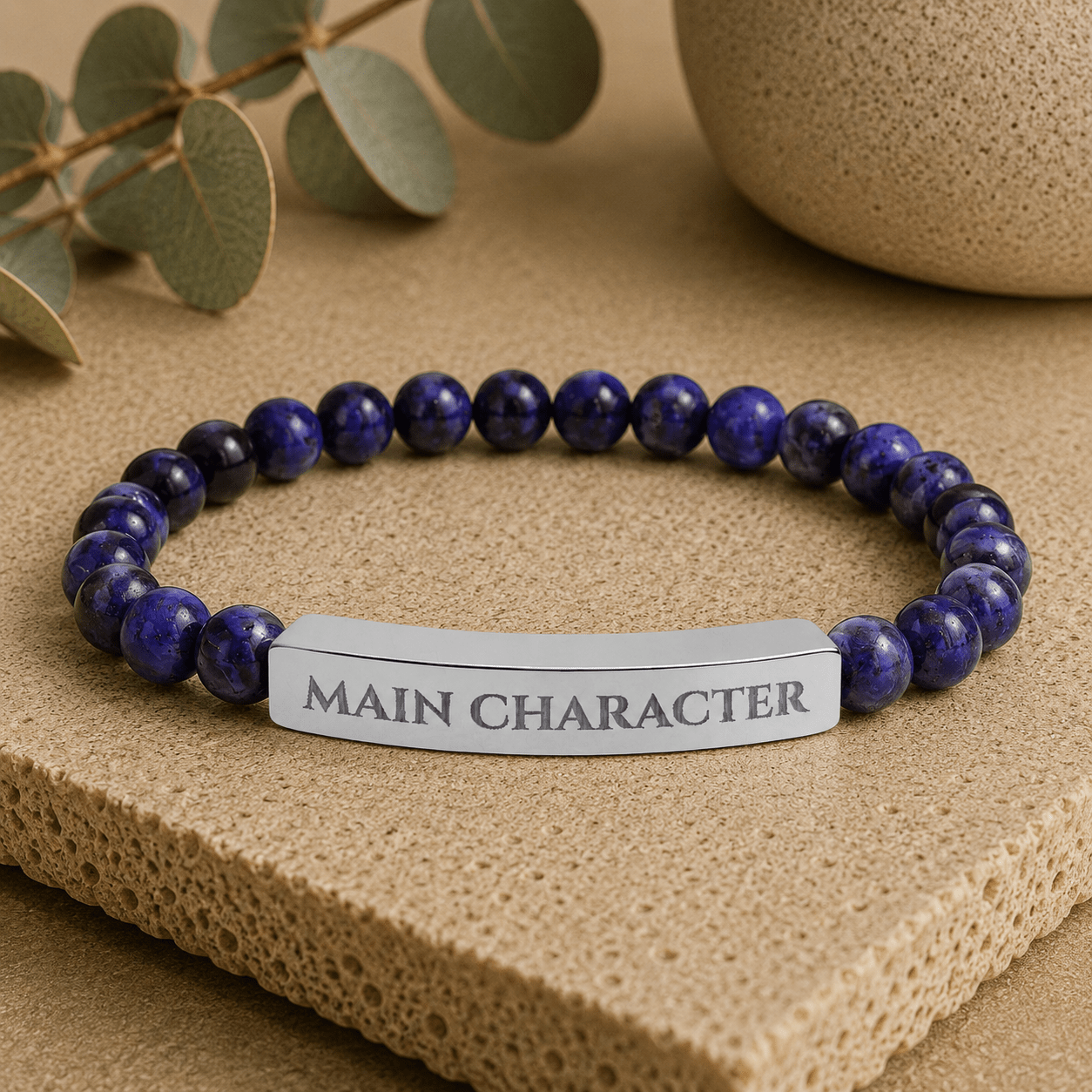 Main Character Natural Stone Engraved Bar Bracelet - Jewelry, Bracelets - EpiAl's Shop
