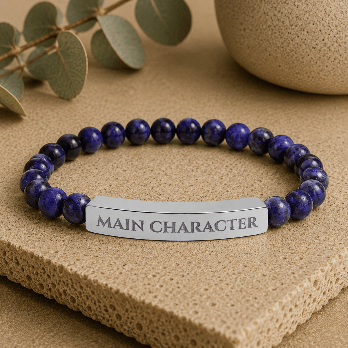 Main Character Natural Stone Engraved Bar Bracelet - Jewelry, Bracelets - EpiAl's Shop