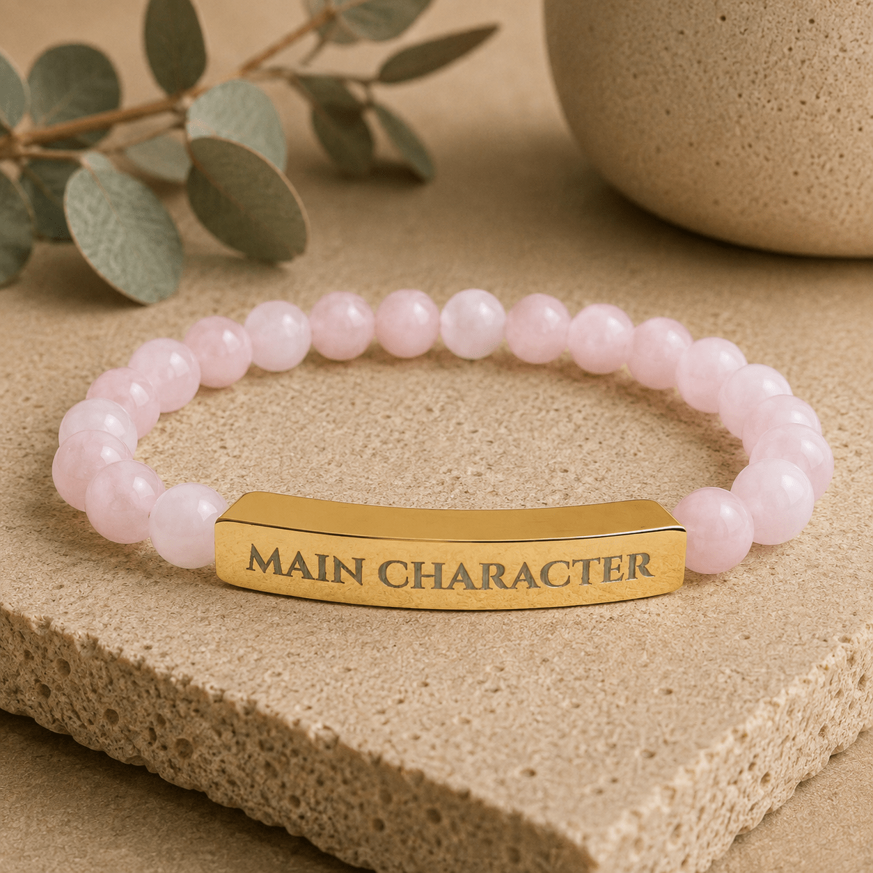 Main Character Natural Stone Engraved Bar Bracelet - Jewelry, Bracelets - EpiAl's Shop