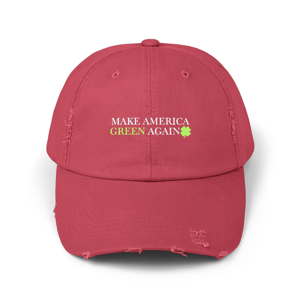 Make America Green Again Distressed Cap - Unisex Eco - Friendly Hat - Hats, Baseball & Trucker - EpiAl's Shop