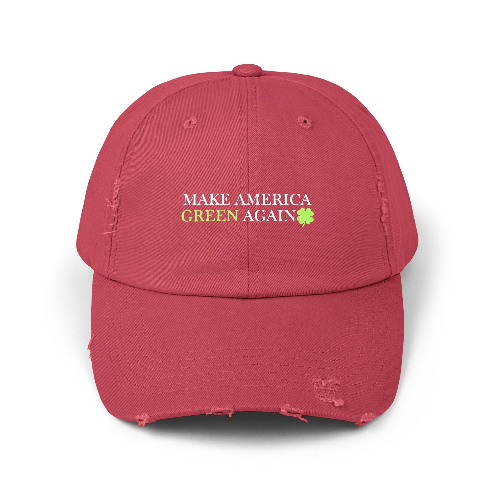 Make America Green Again Distressed Cap - Unisex Eco - Friendly Hat - Hats, Baseball & Trucker - EpiAl's Shop