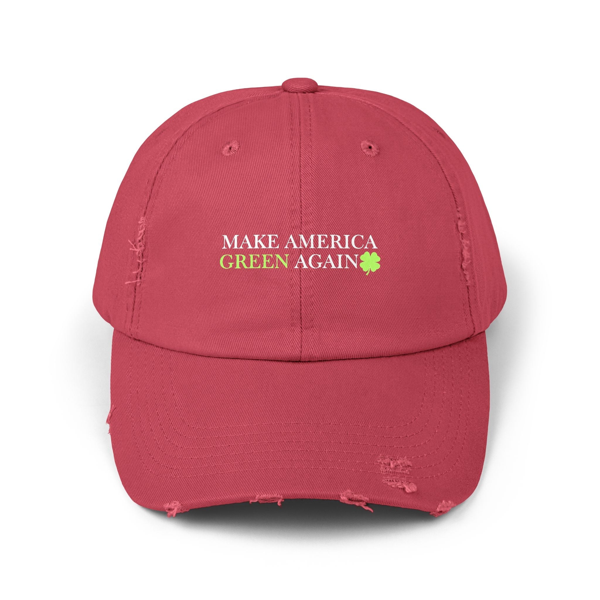Make America Green Again Distressed Cap - Unisex Eco - Friendly Hat - Hats, Baseball & Trucker - EpiAl's Shop