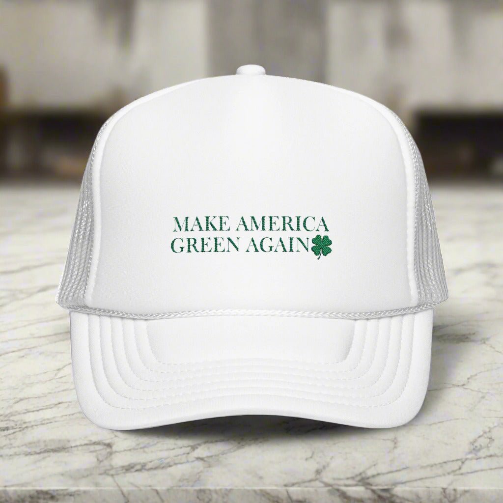 Make America Green Again Foam Trucker Hat - Stylish and Fun for St. Patrick's Day Celebration - Hats, Baseball & Trucker - EpiAl's Shop