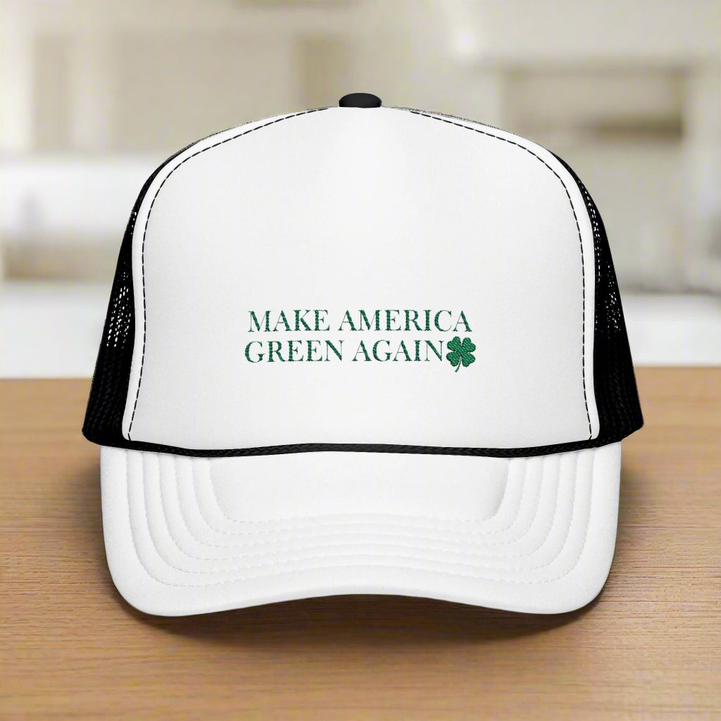 Make America Green Again Foam Trucker Hat - Stylish and Fun for St. Patrick's Day Celebration - Hats, Baseball & Trucker - EpiAl's Shop