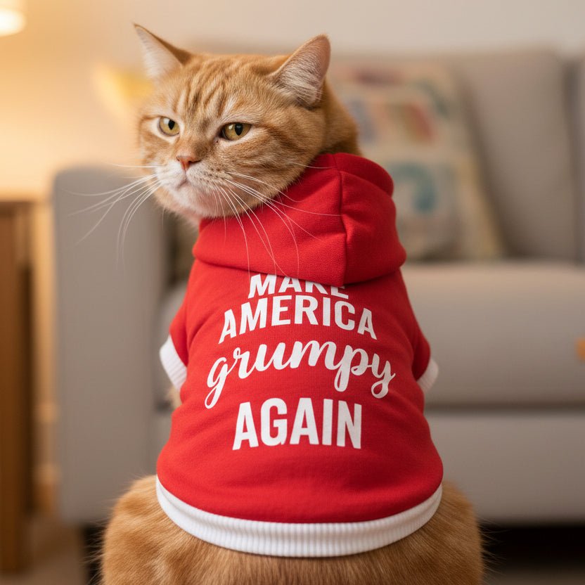 Make America Grumpy Again Cat Hoodie – Political Parody Pet Apparel - Pet Supplies, Clothing - EpiAl's Shop