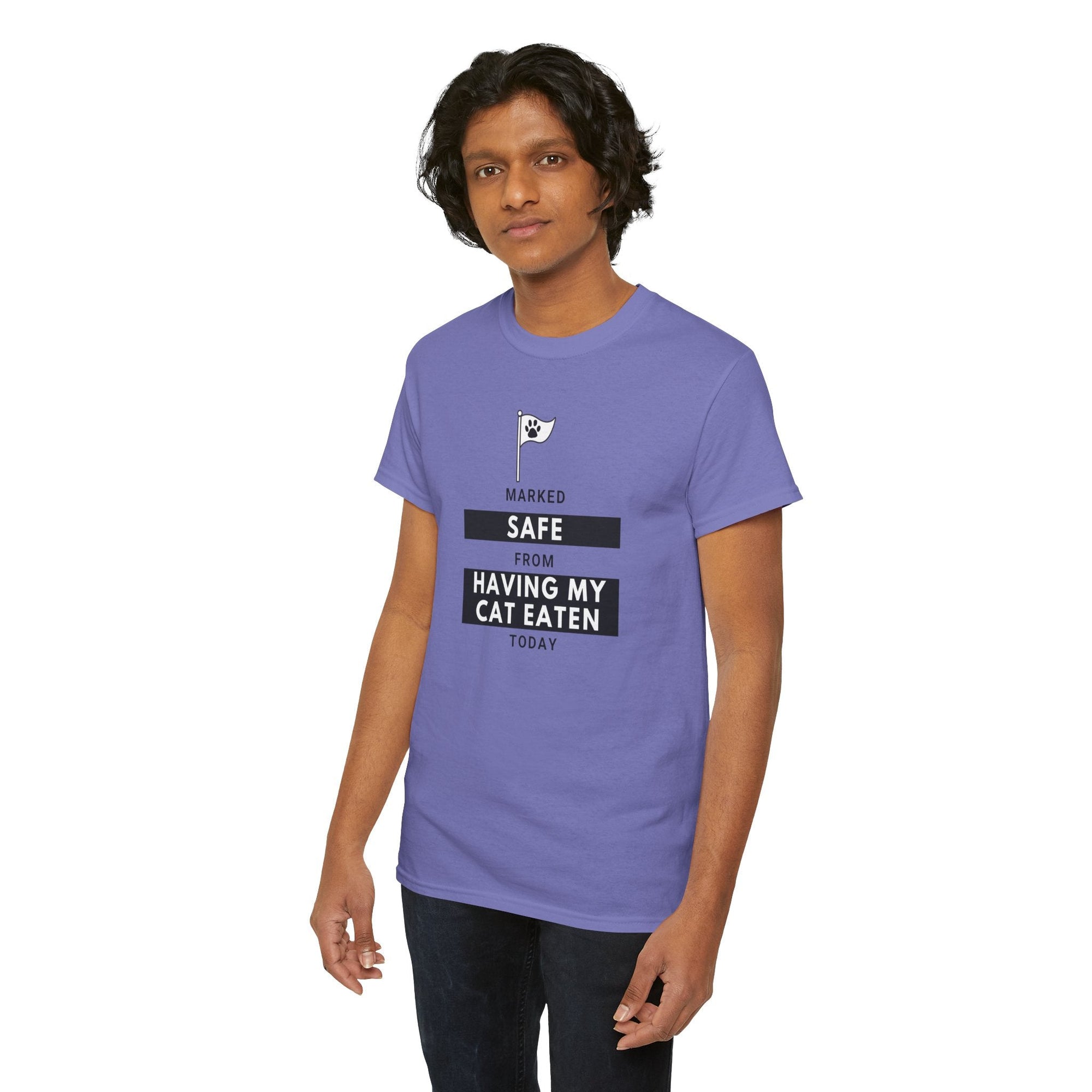 Marked Safe from Having My Cat Eaten Unisex Heavy Cotton Tee - T-Shirt - EpiAl's Shop