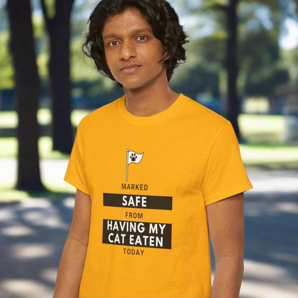 Marked Safe from Having My Cat Eaten Unisex Heavy Cotton Tee - T-Shirt - EpiAl's Shop