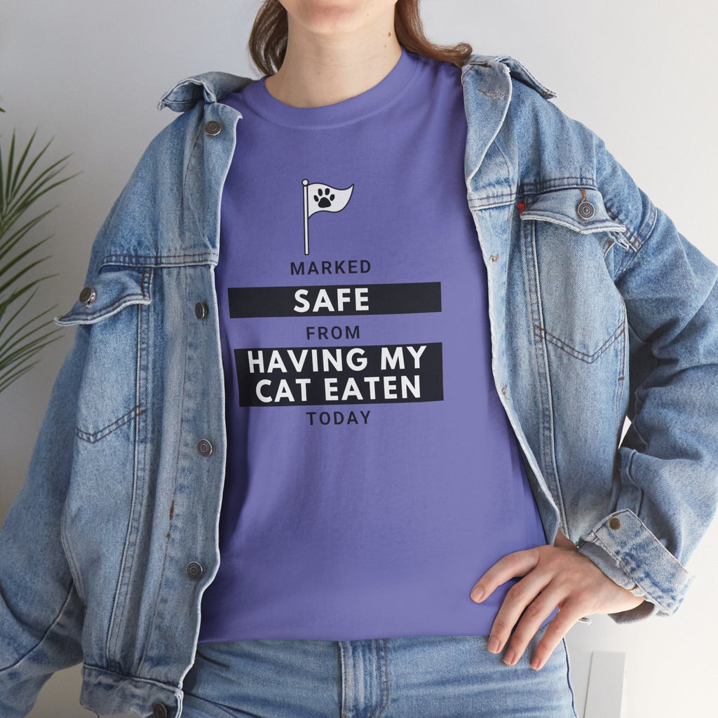 Marked Safe from Having My Cat Eaten Unisex Heavy Cotton Tee - T-Shirt - EpiAl's Shop