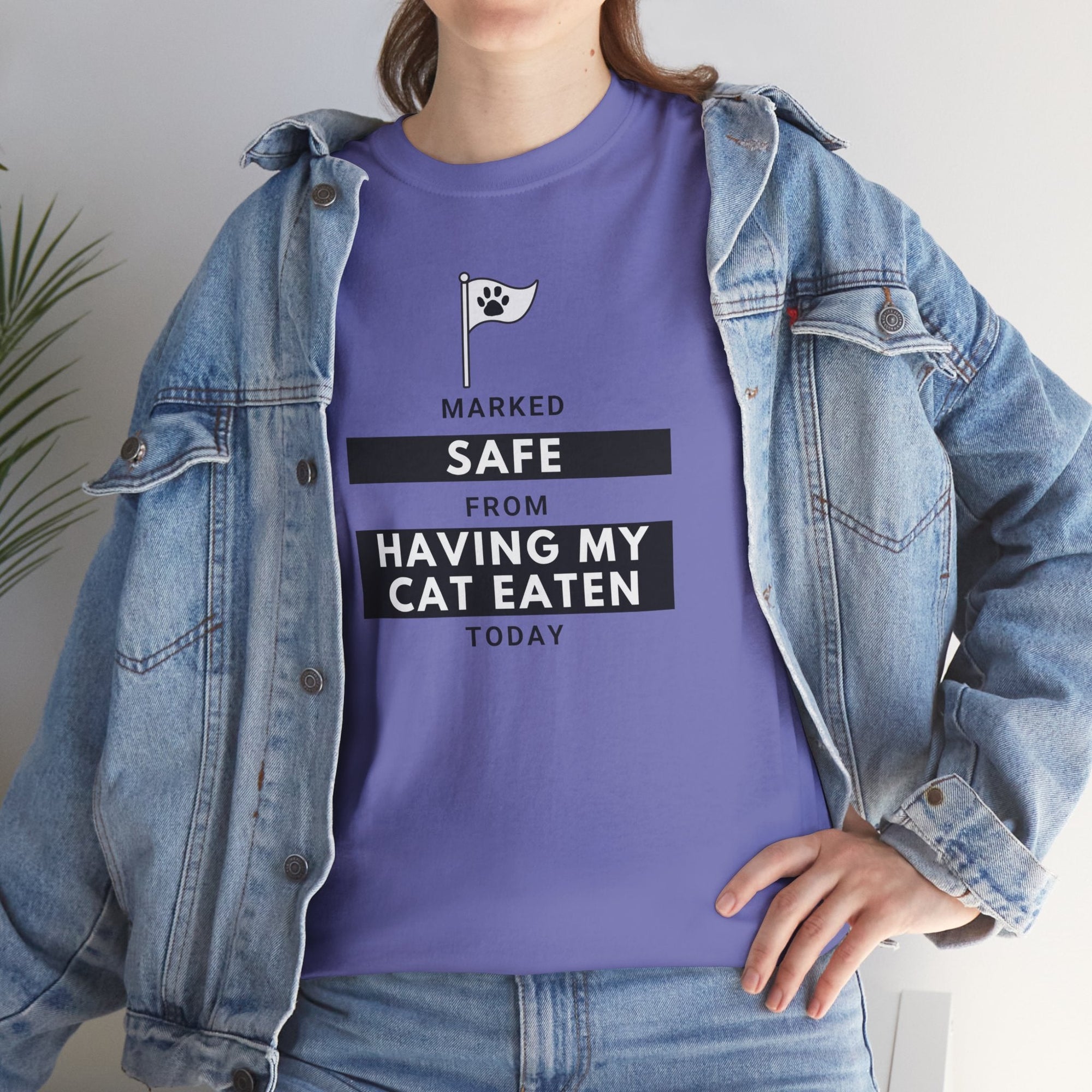 Marked Safe from Having My Cat Eaten Unisex Heavy Cotton Tee - T-Shirt - EpiAl's Shop