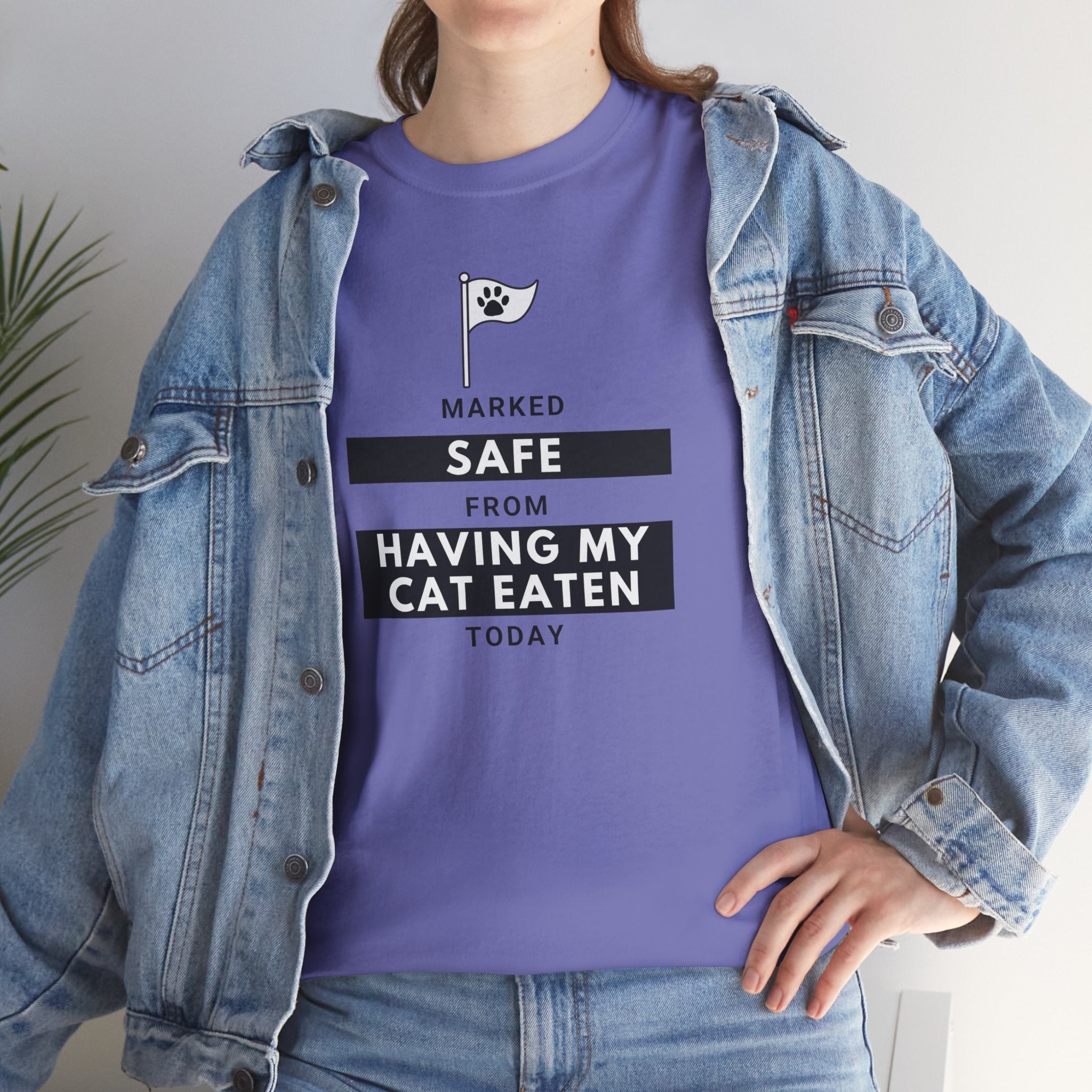 Marked Safe from Having My Cat Eaten Unisex Heavy Cotton Tee - T-Shirt - EpiAl's Shop