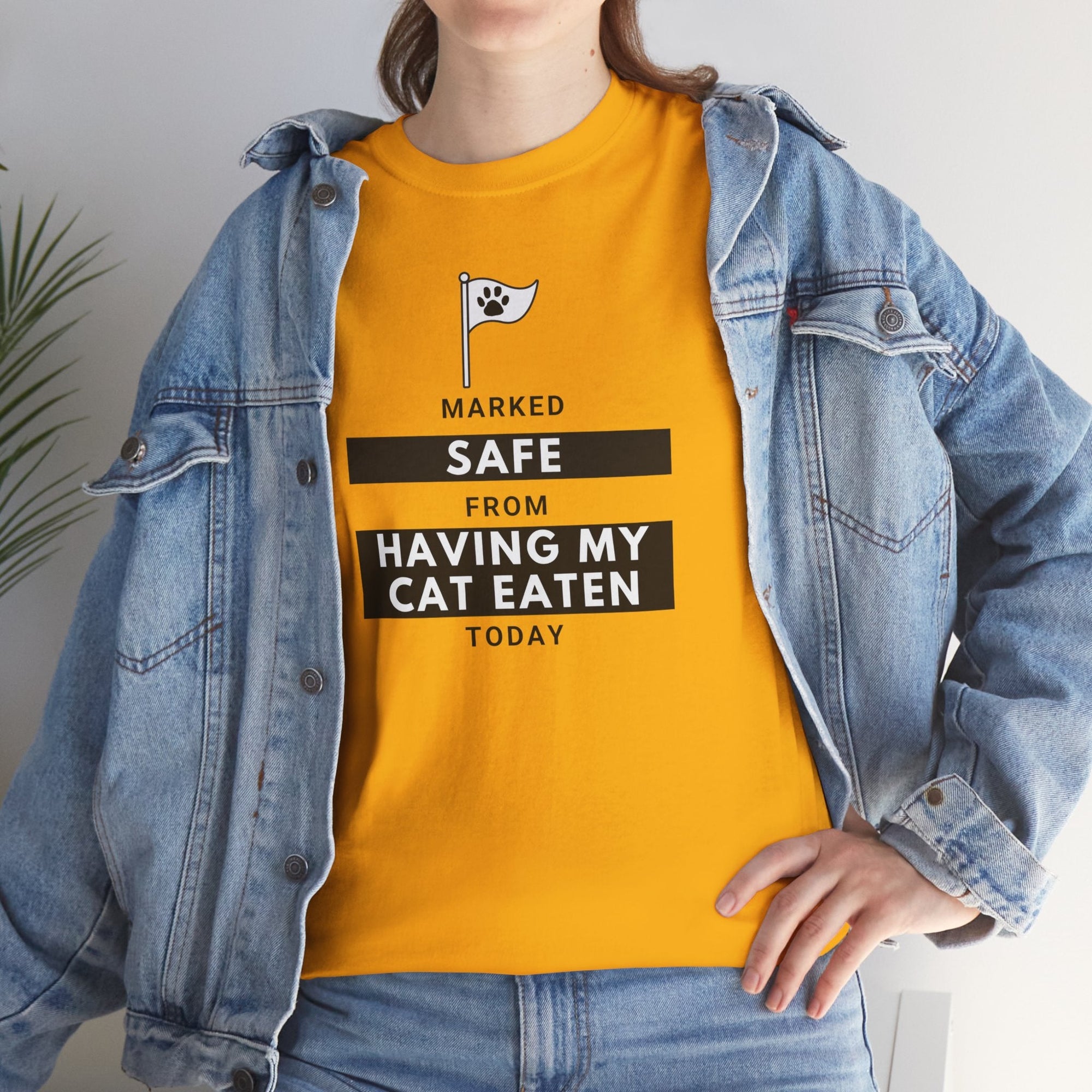 Marked Safe from Having My Cat Eaten Unisex Heavy Cotton Tee - T-Shirt - EpiAl's Shop