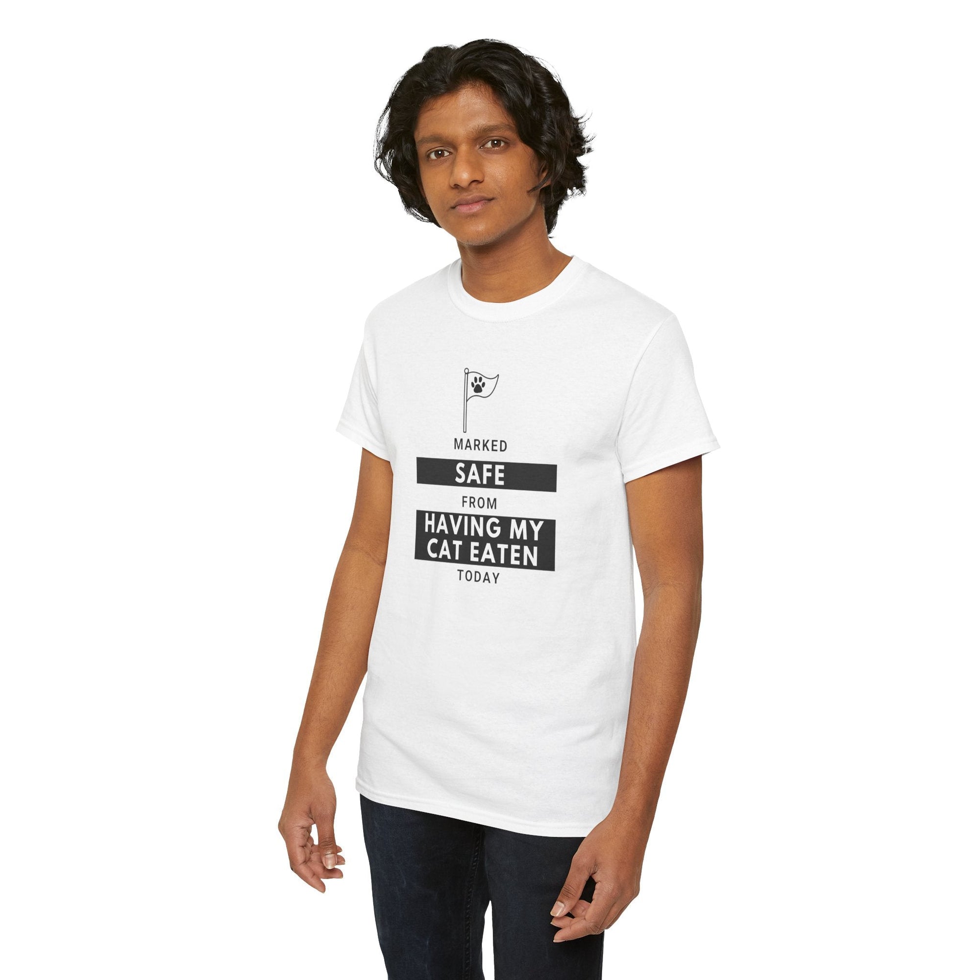 Marked Safe from Having My Cat Eaten Unisex Heavy Cotton Tee - T-Shirt - EpiAl's Shop