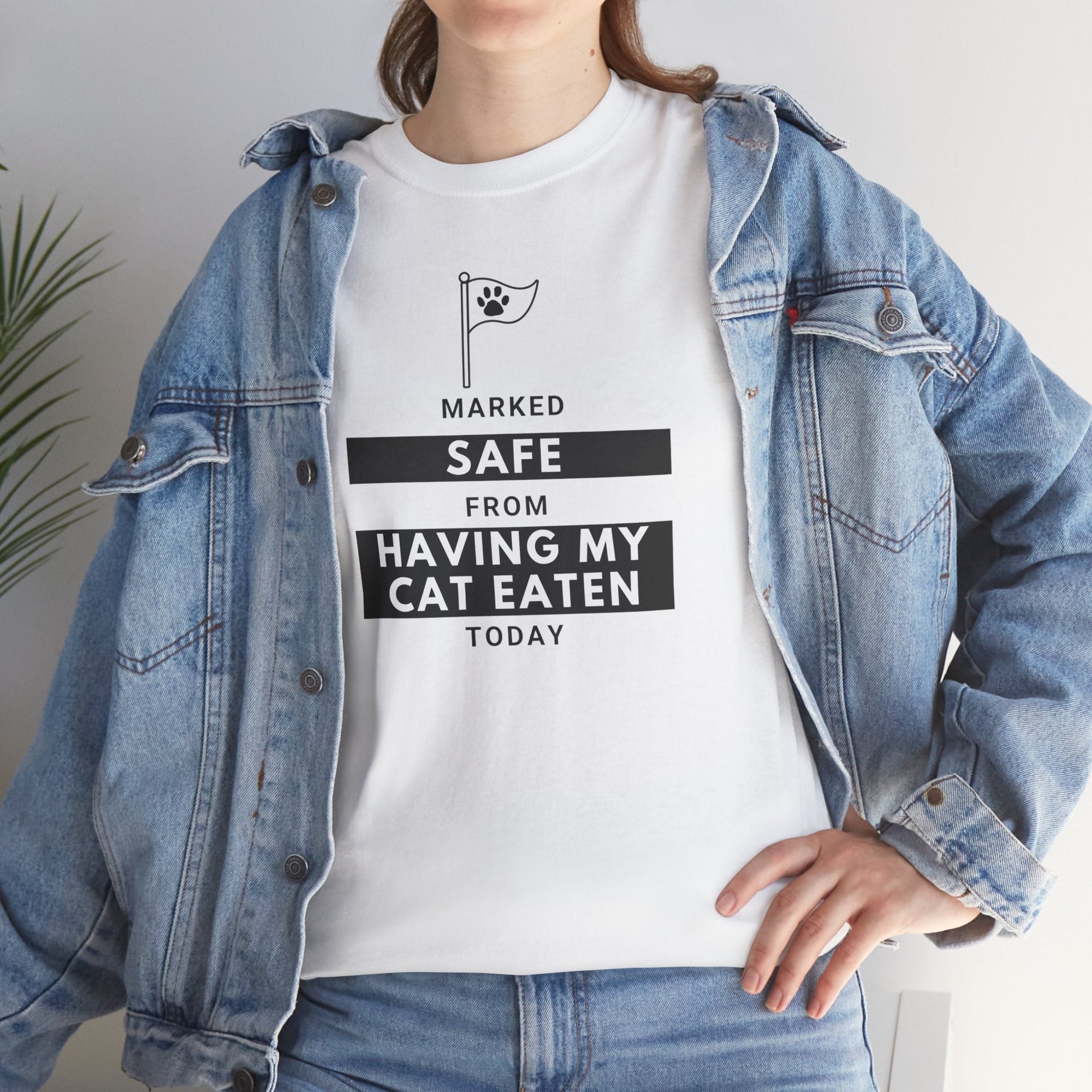 Marked Safe from Having My Cat Eaten Unisex Heavy Cotton Tee - T-Shirt - EpiAl's Shop