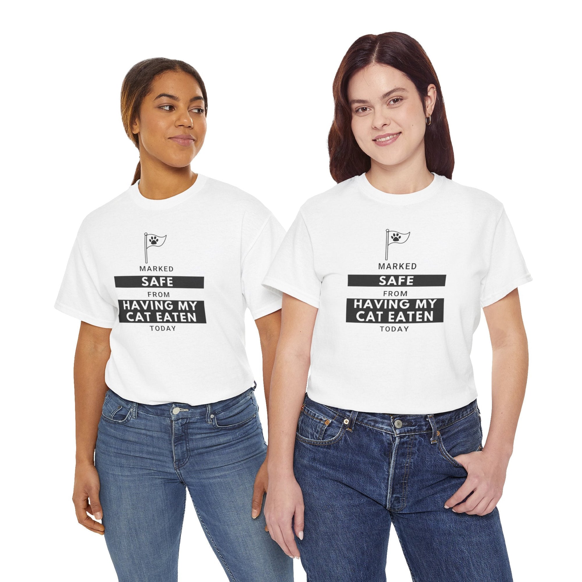 Marked Safe from Having My Cat Eaten Unisex Heavy Cotton Tee - T-Shirt - EpiAl's Shop