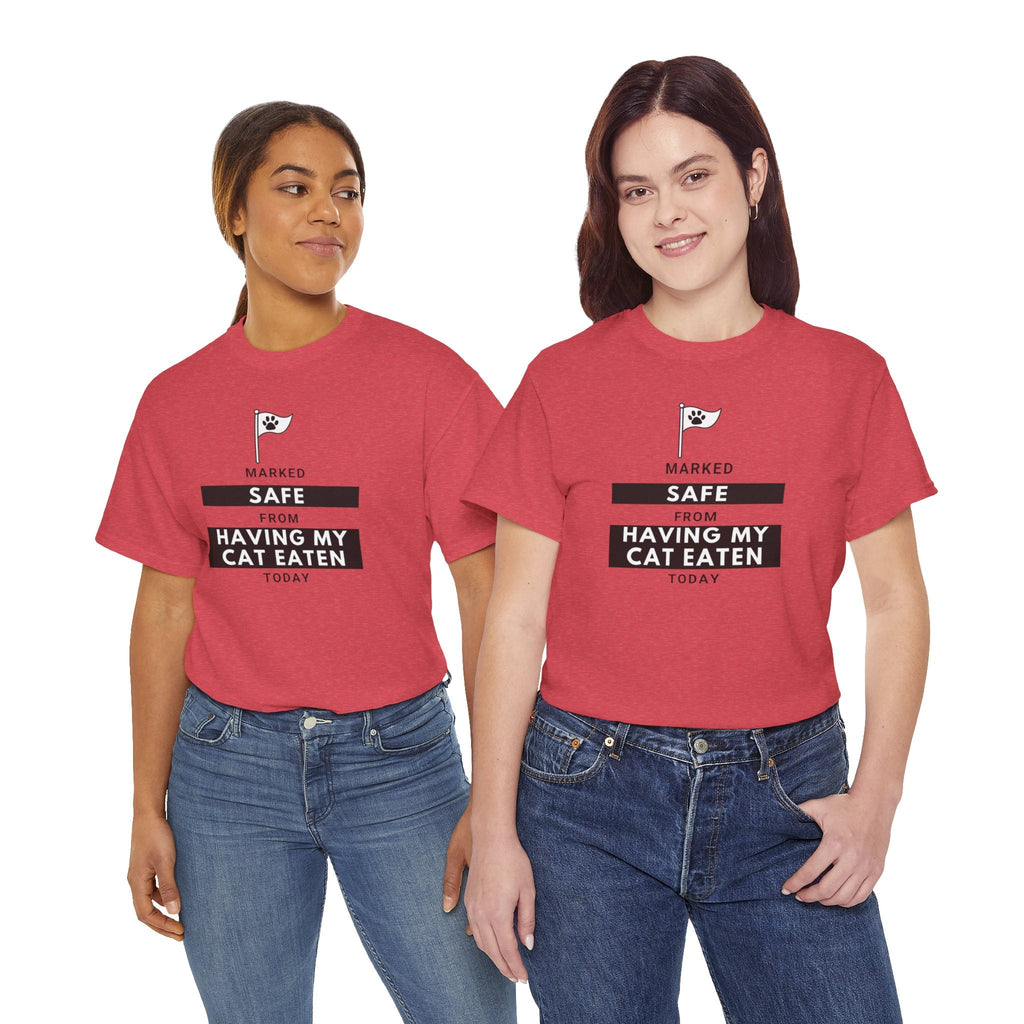 Marked Safe from Having My Cat Eaten Unisex Heavy Cotton Tee - T-Shirt - EpiAl's Shop