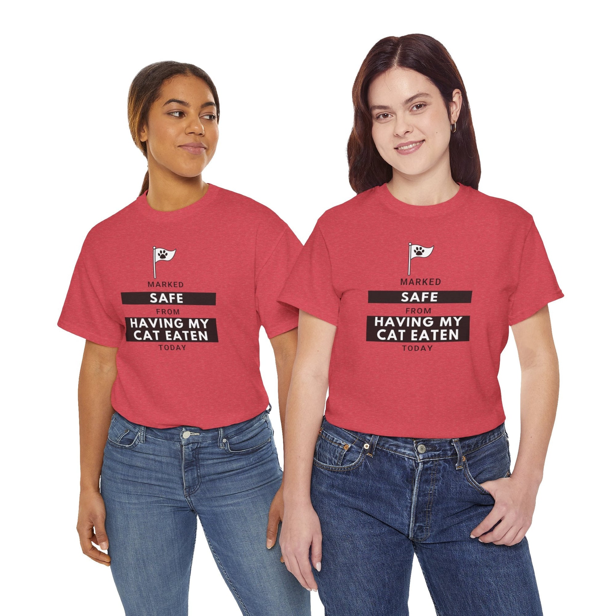Marked Safe from Having My Cat Eaten Unisex Heavy Cotton Tee - T-Shirt - EpiAl's Shop