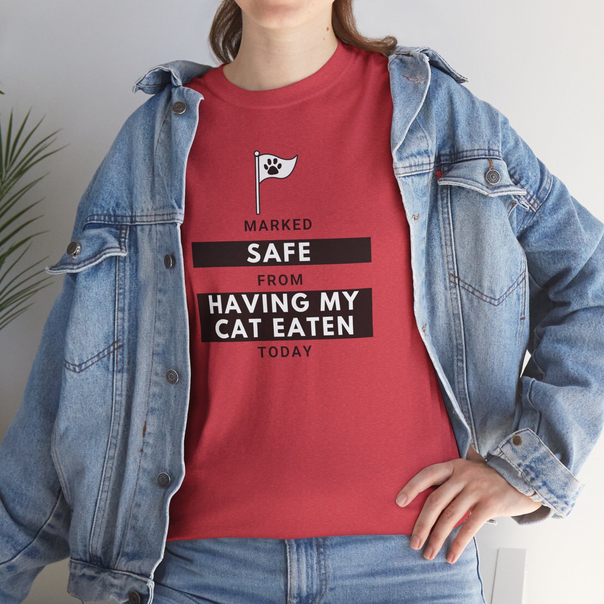Marked Safe from Having My Cat Eaten Unisex Heavy Cotton Tee - T-Shirt - EpiAl's Shop