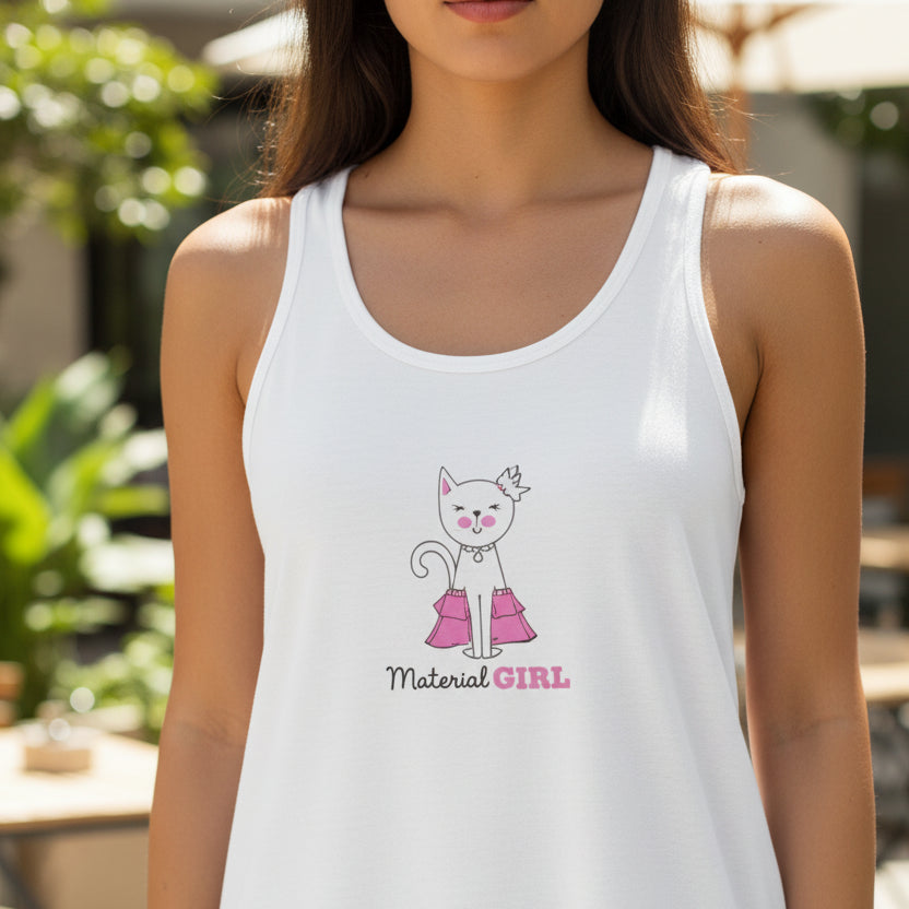 Material Girl Flowy Racerback Tank Top for Women - EpiAl's Shop