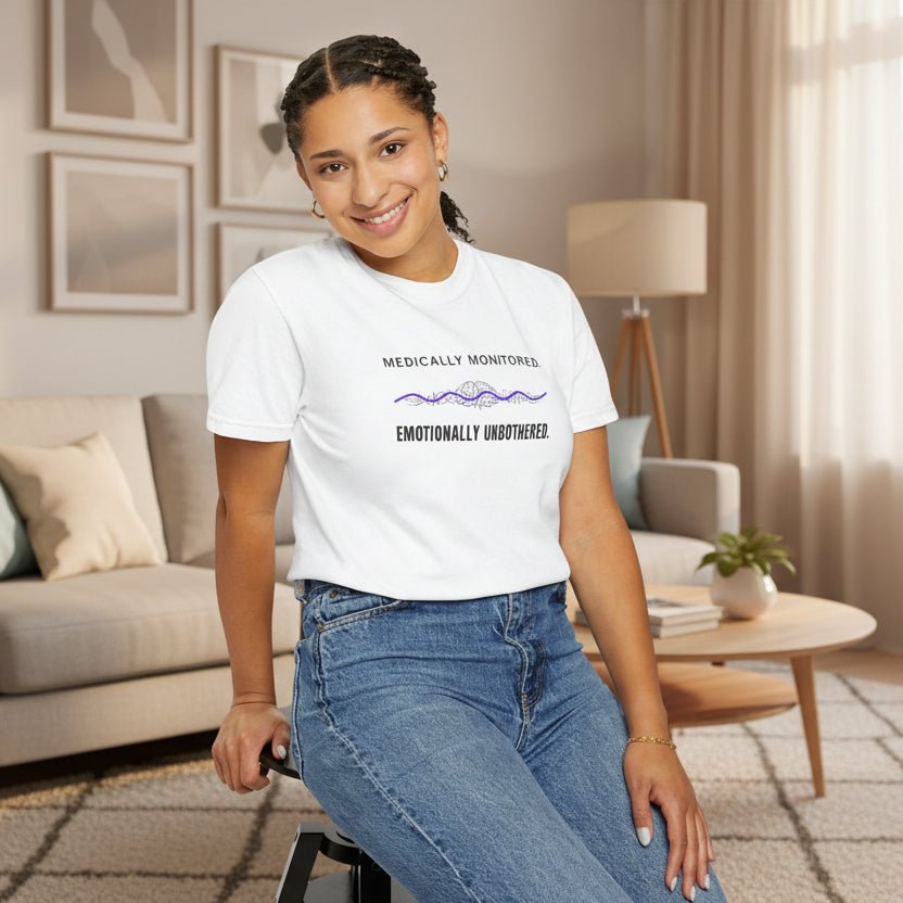 Medically Monitored. Emotionally Unbothered. – Epilepsy Awareness T-Shirt - Clothing, Unisex, T-Shirts - EpiAl's Shop