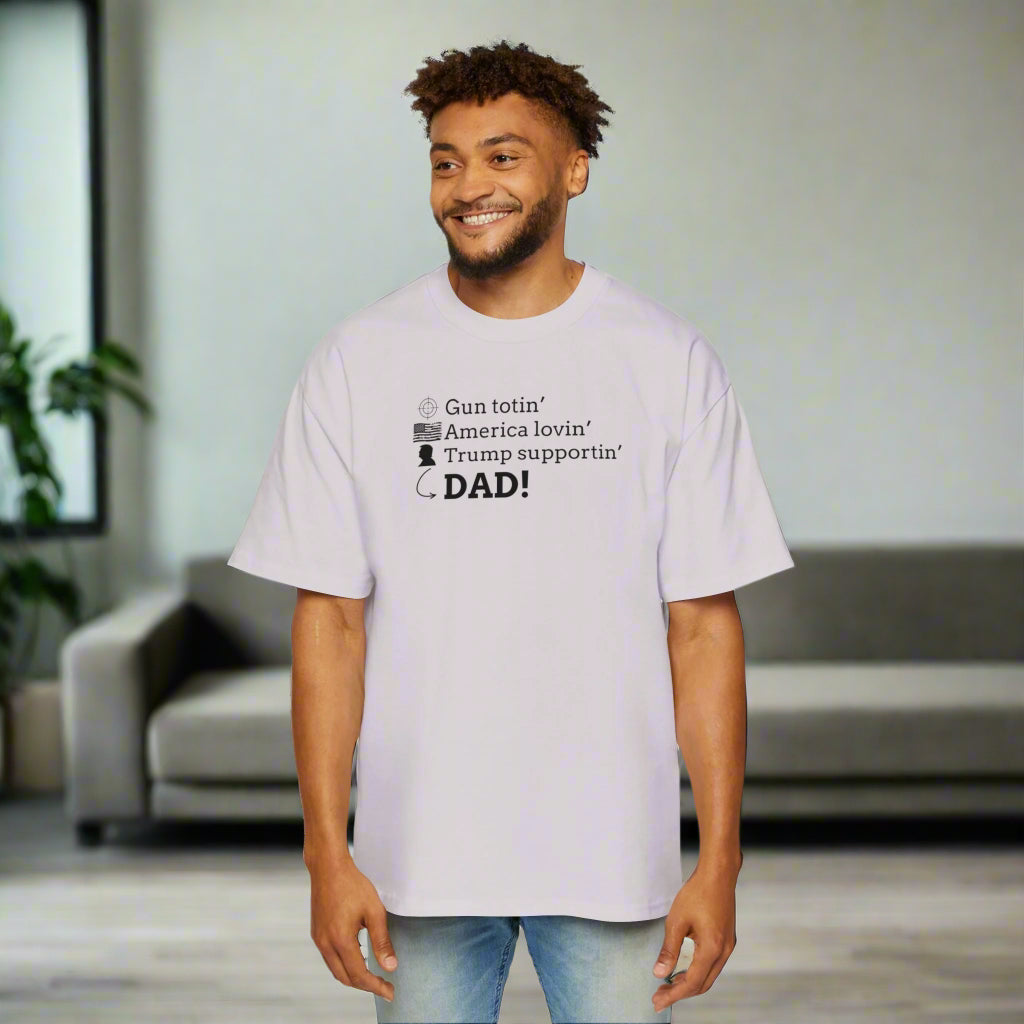 Men's Heavy Oversized Tee - Gun Totin' Trump Supportin' Dad Shirt - Clothing, T-shirts - EpiAl's Shop