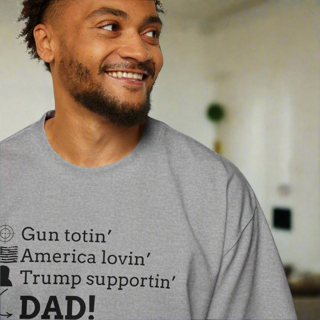 Men's Heavy Oversized Tee - Gun Totin' Trump Supportin' Dad Shirt - Clothing, T-shirts - EpiAl's Shop