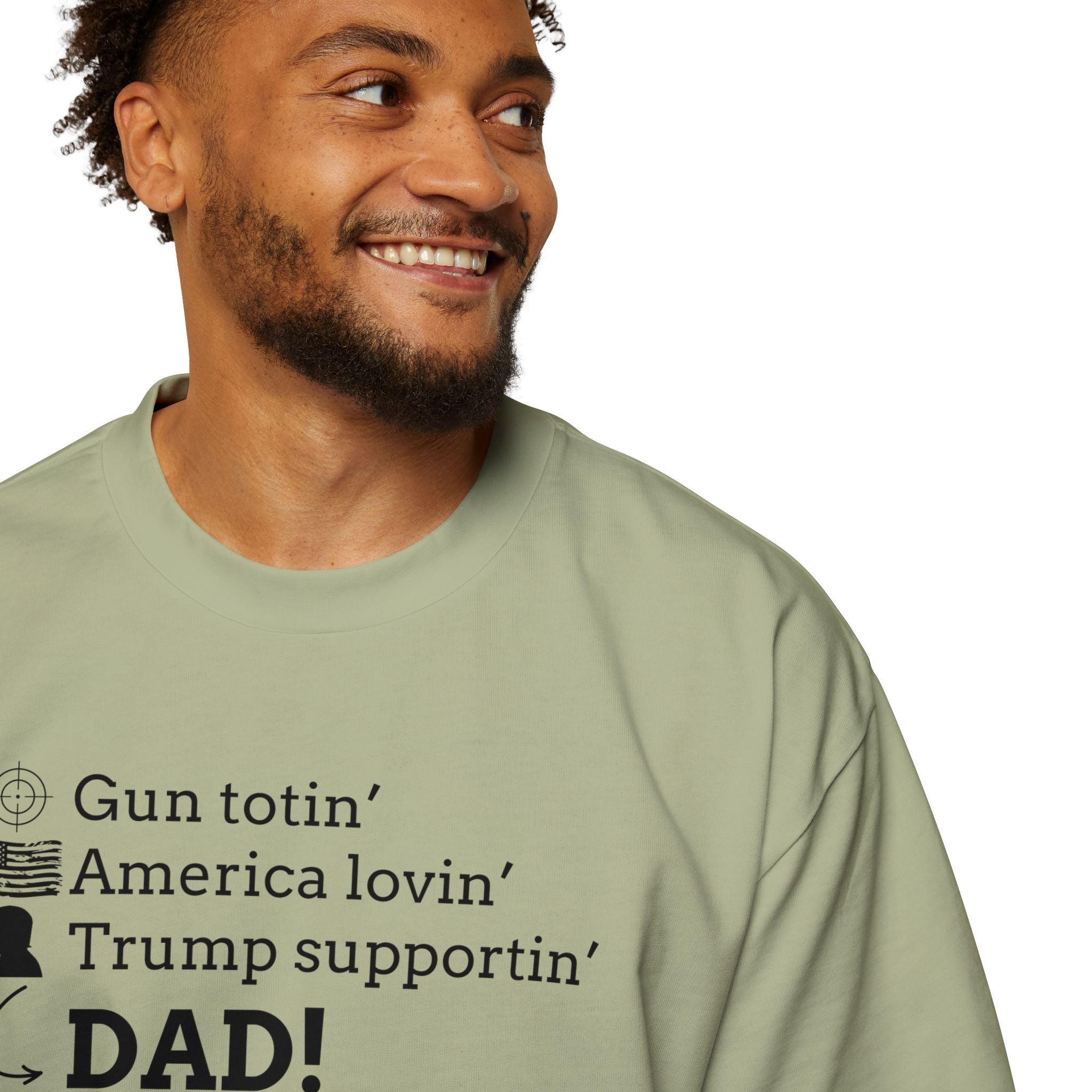 Men's Heavy Oversized Tee - Gun Totin' Trump Supportin' Dad Shirt - Clothing, T-shirts - EpiAl's Shop