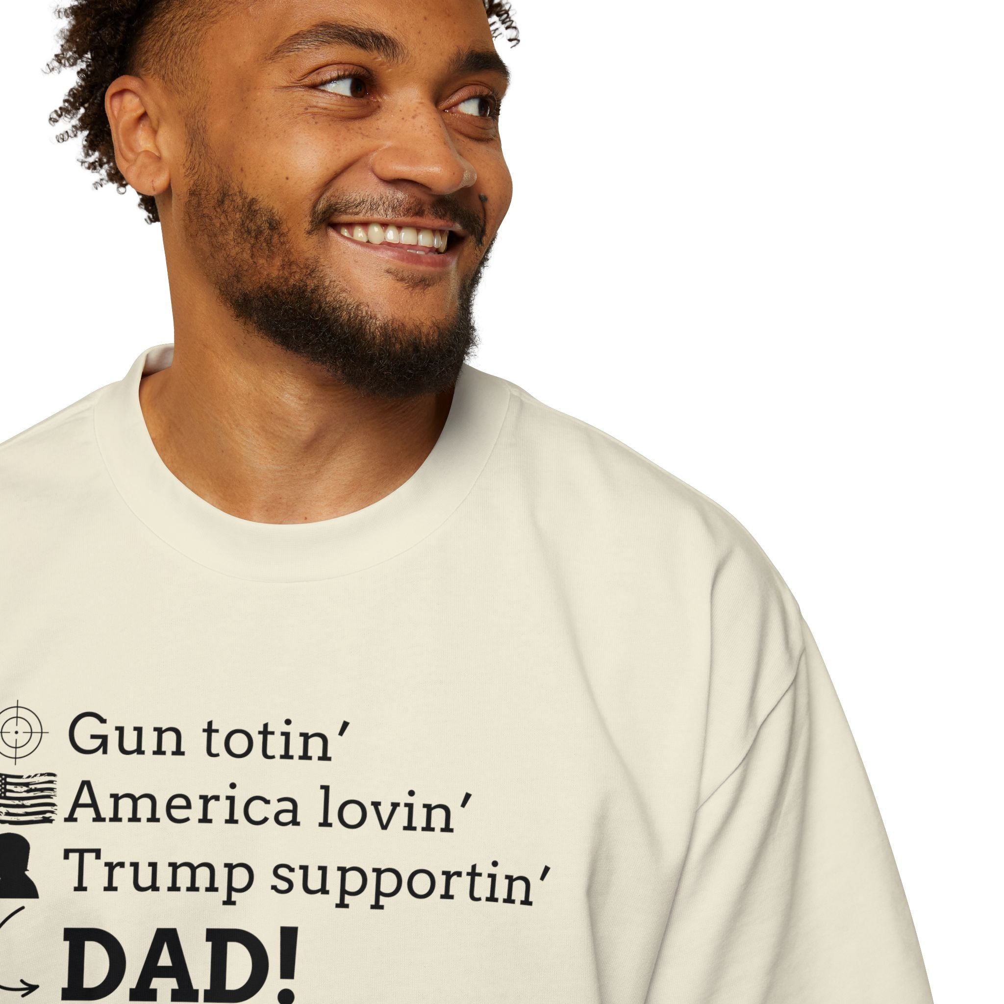Men's Heavy Oversized Tee - Gun Totin' Trump Supportin' Dad Shirt - Clothing, T-shirts - EpiAl's Shop